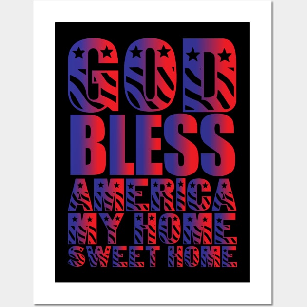 GOD BLESS AMERICA Wall Art by Plushism